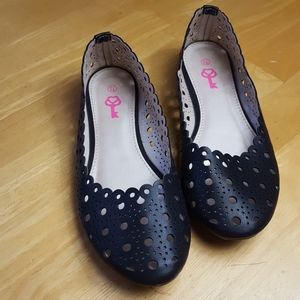 PU Black flats with cutouts